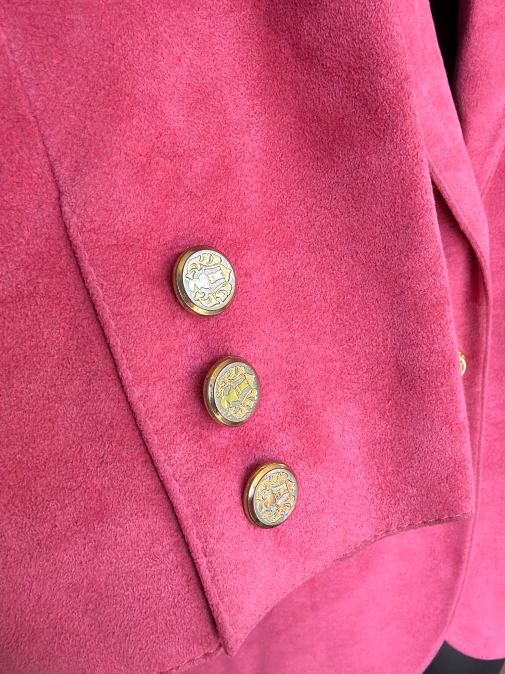 Vintage Pink Ultra Suede Single-Button Women's Blazer Jacket - Picture 4 of 11